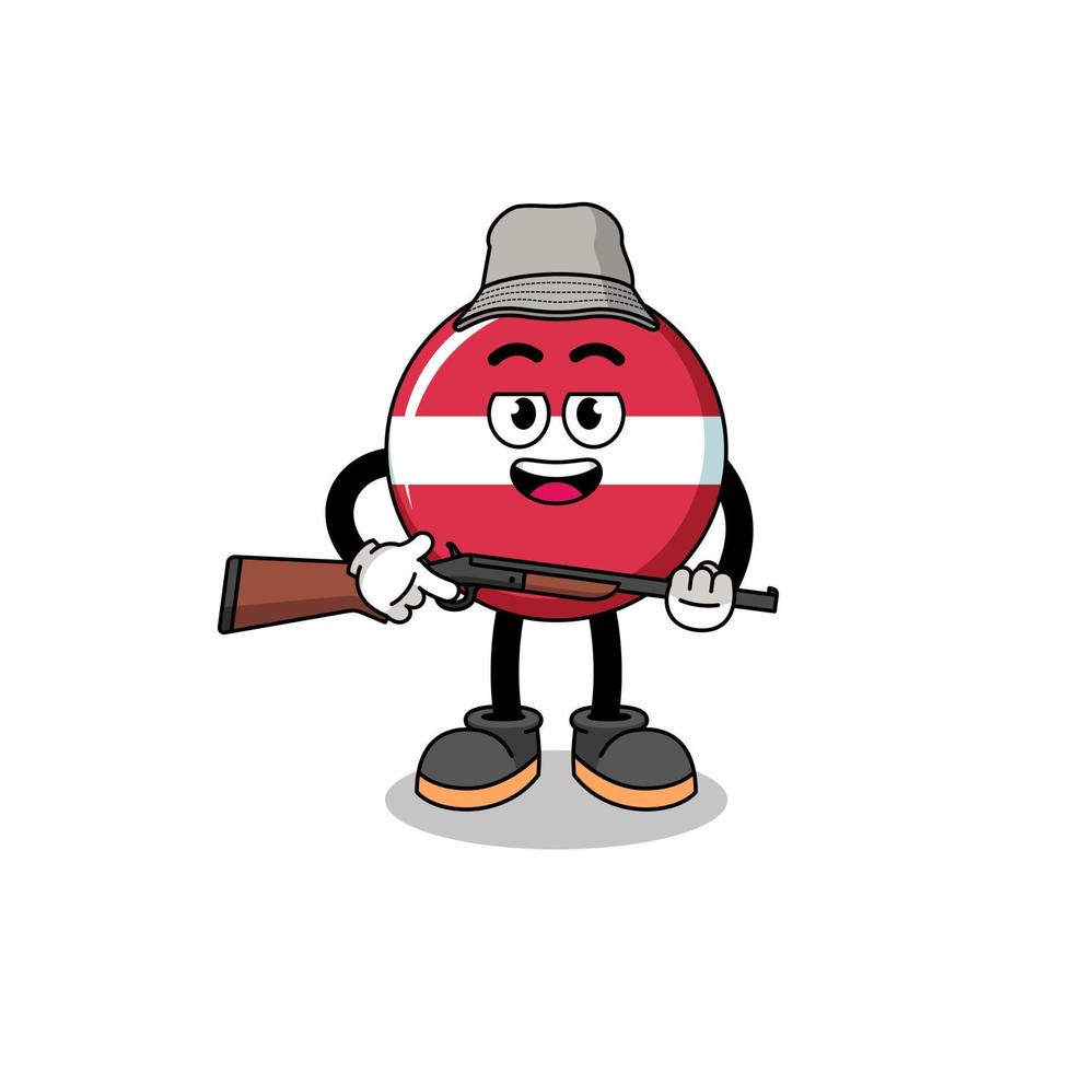 Cartoon Illustration of latvia flag hunter vector