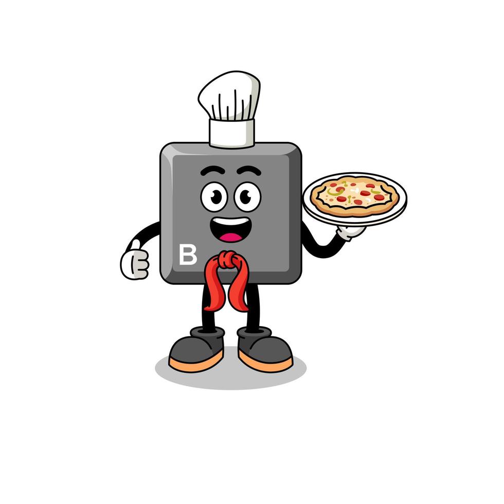 Illustration of keyboard B key as an italian chef vector