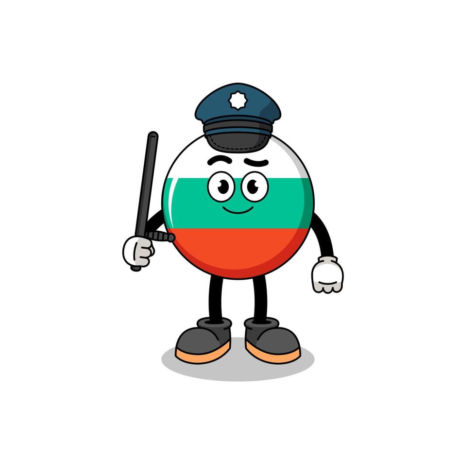 Cartoon Illustration of bulgaria flag police vector