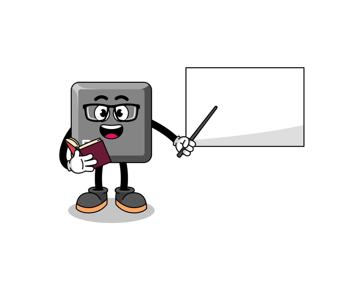 Mascot cartoon of keyboard B key teacher vector