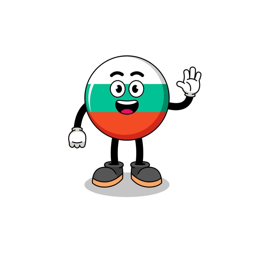 bulgaria flag cartoon doing wave hand gesture vector