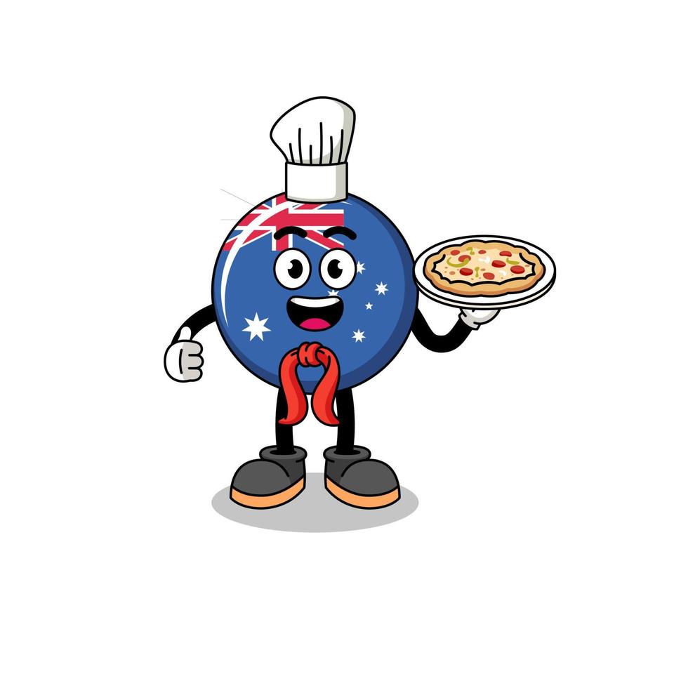 Illustration of australia flag as an italian chef vector