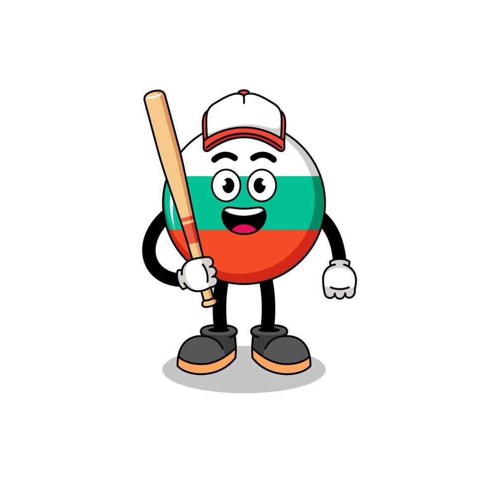 bulgaria flag mascot cartoon as a baseball player vector