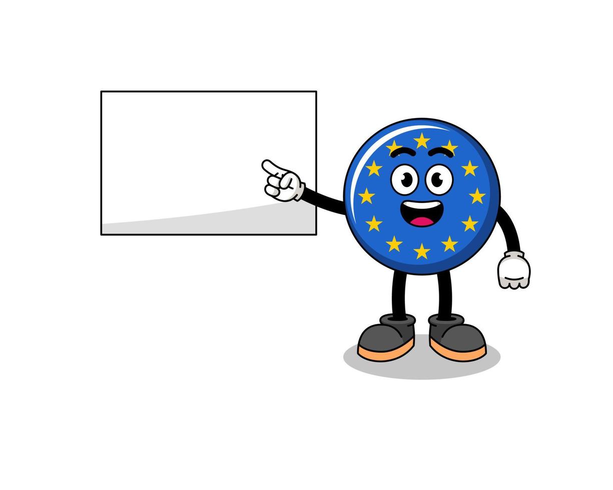 europe flag illustration doing a presentation vector