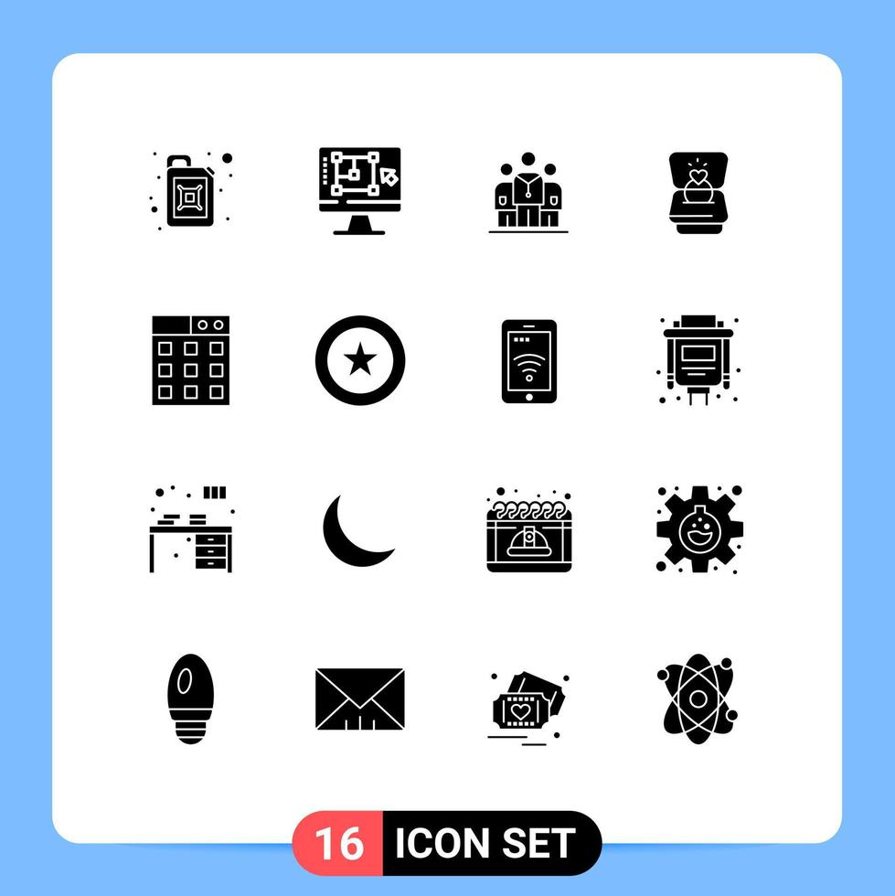 16 Creative Icons Modern Signs and Symbols of gallery wedding medical heart ring Editable Vector Design Elements