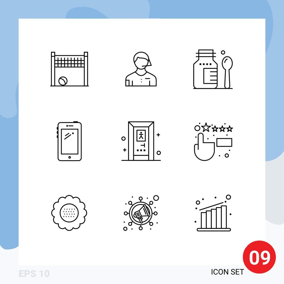 9 Creative Icons Modern Signs and Symbols of bathroom huawei referee mobile phone Editable Vector Design Elements