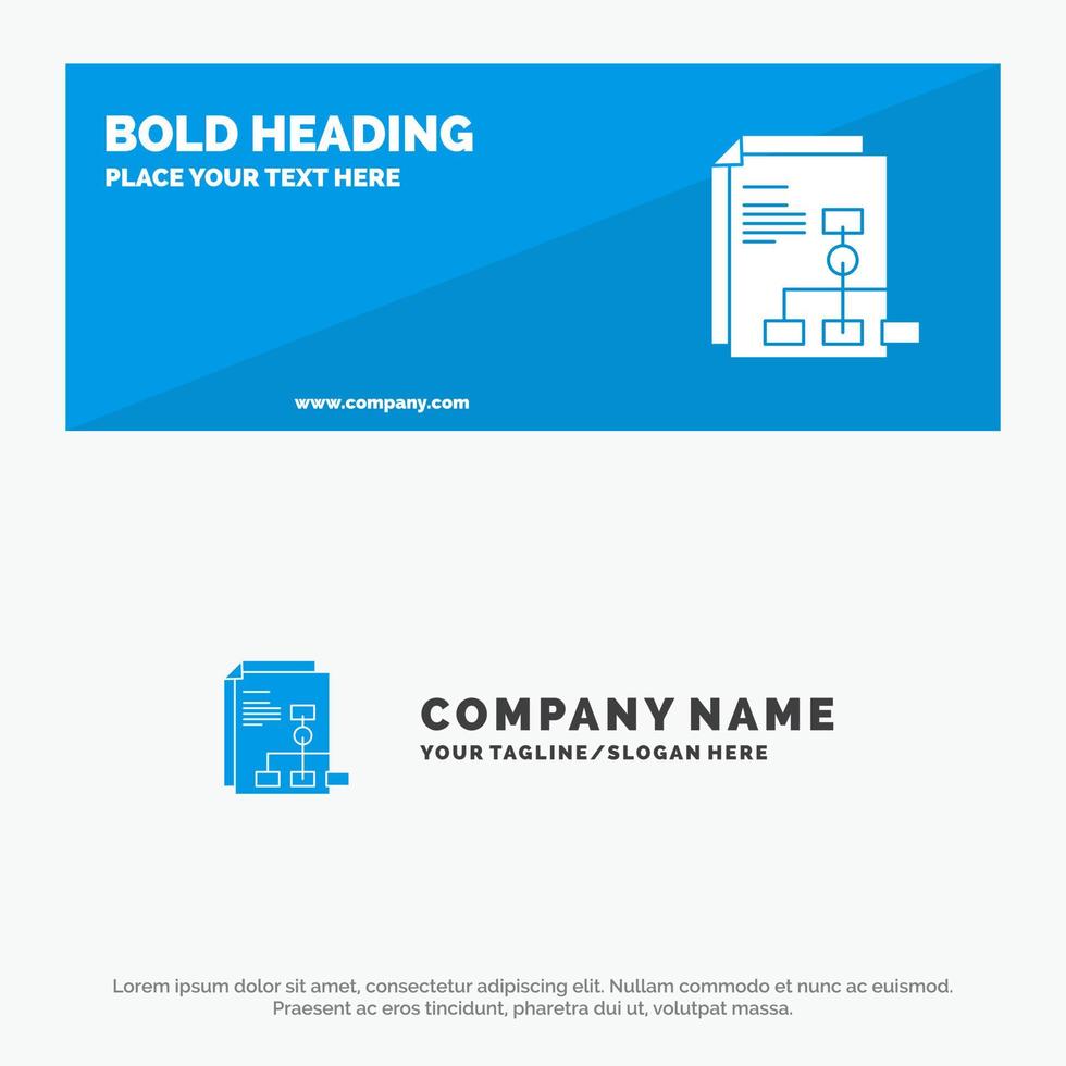 Presentation Graph Invoice Report SOlid Icon Website Banner and Business Logo Template vector