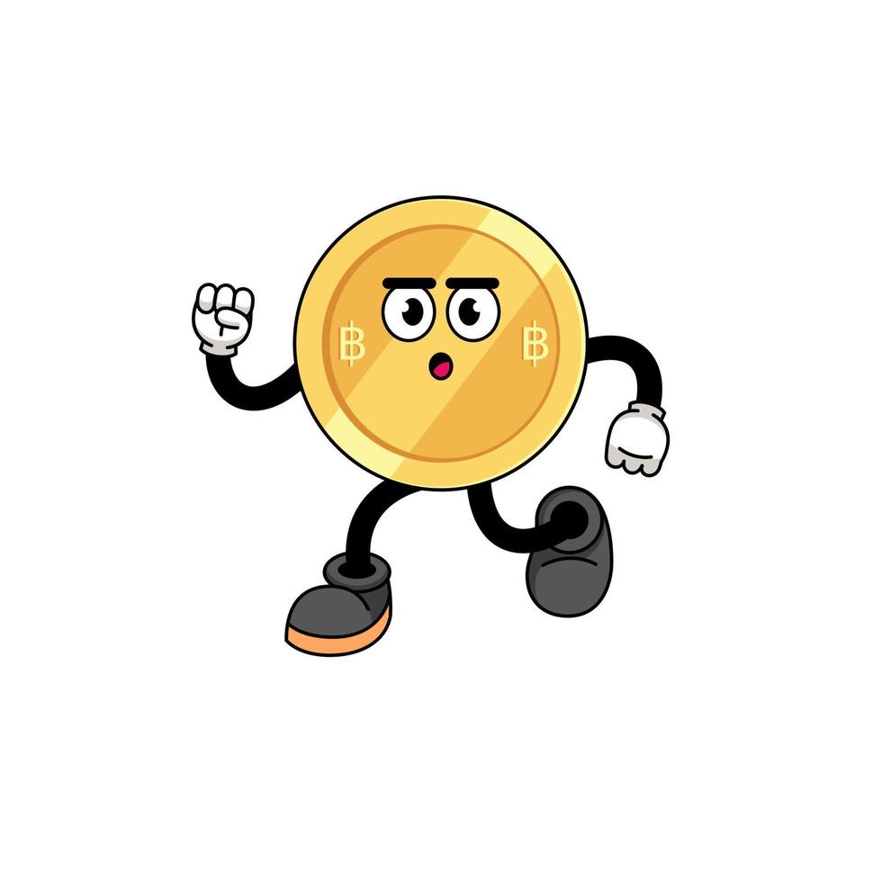 running thai baht mascot illustration vector