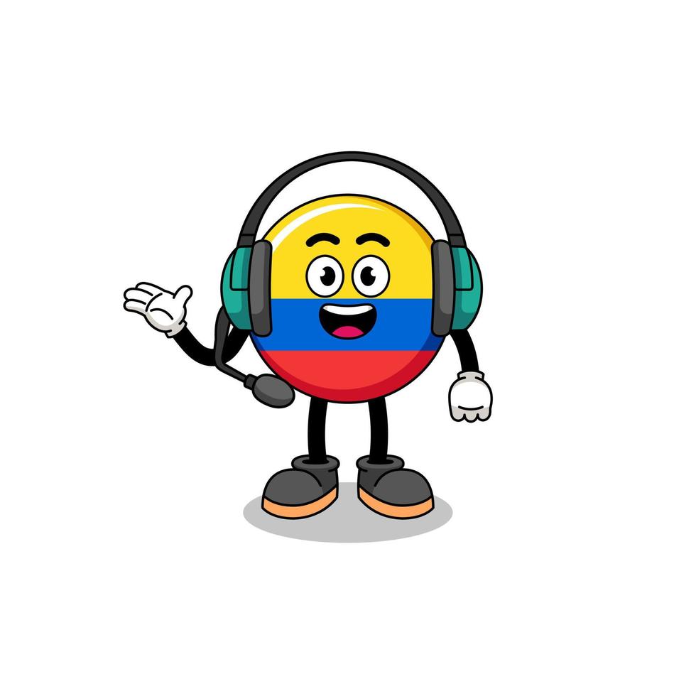 Mascot Illustration of colombia flag as a customer services vector