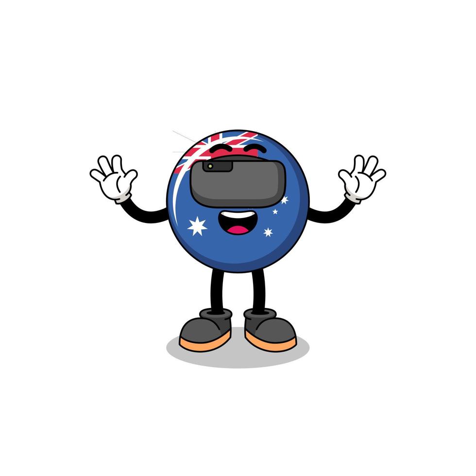 Illustration of australia flag with a vr headset vector