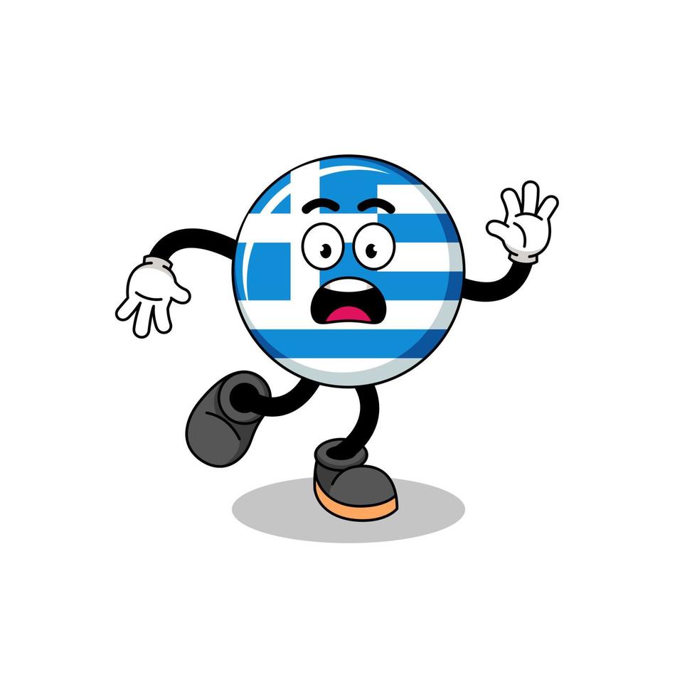 deslizando la ilustración de la mascota de la bandera de grecia vector