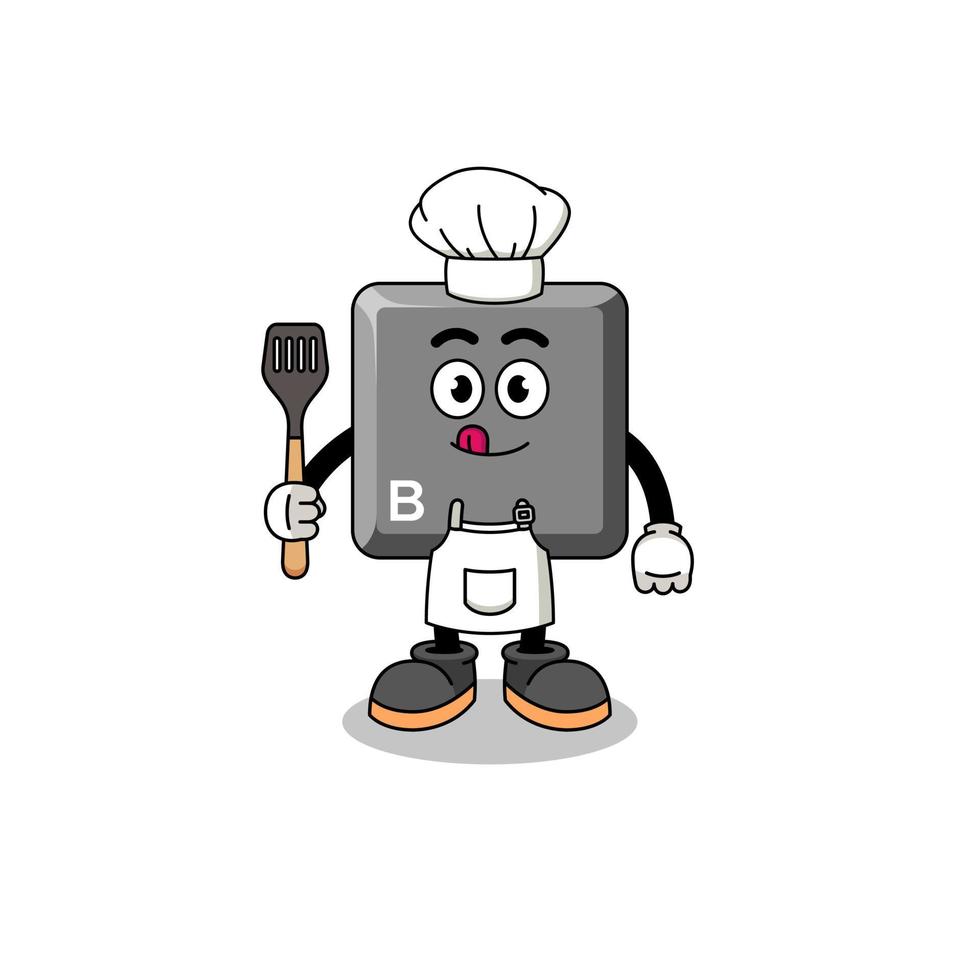 Mascot Illustration of keyboard B key chef vector