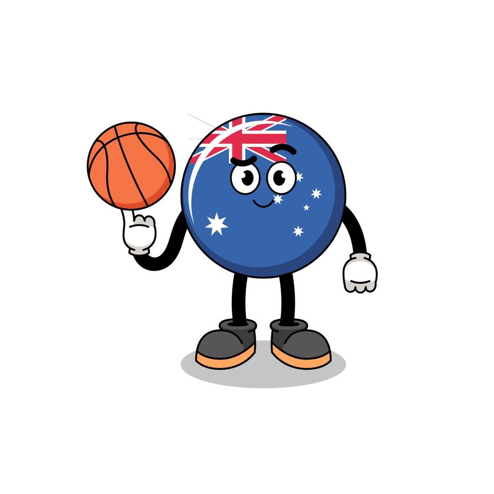ilustración de la bandera de australia como jugador de baloncesto vector