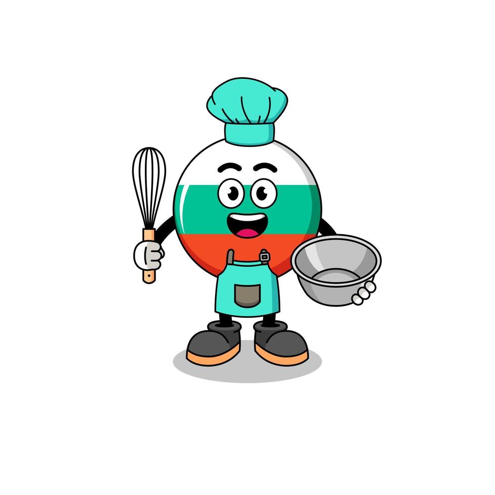 Illustration of bulgaria flag as a bakery chef vector