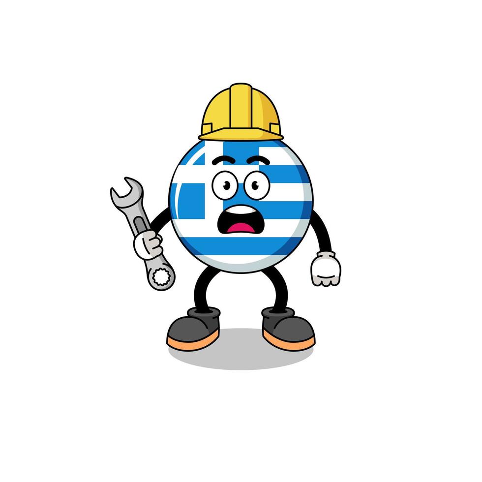 Character Illustration of greece flag with 404 error vector