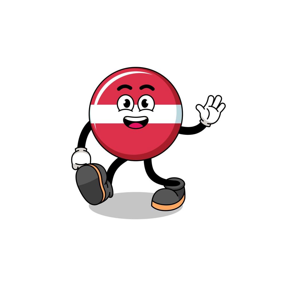 latvia flag cartoon walking vector