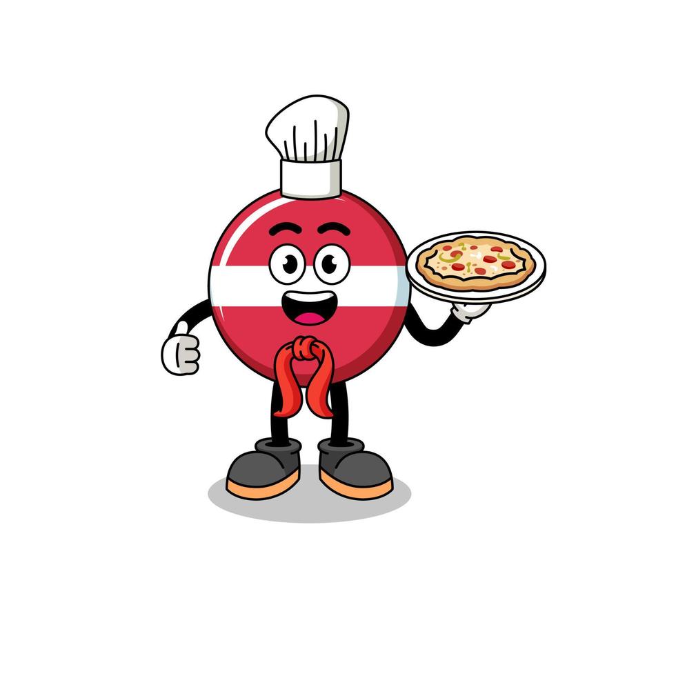 Illustration of latvia flag as an italian chef vector