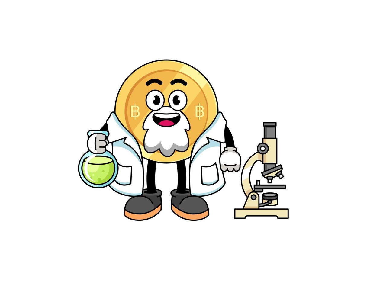 Mascot of thai baht as a scientist vector