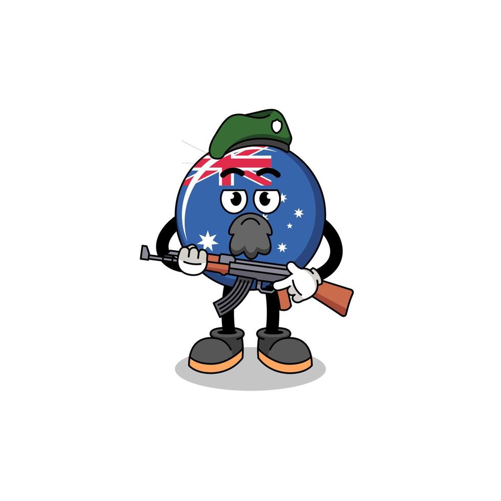Character cartoon of australia flag as a special force vector