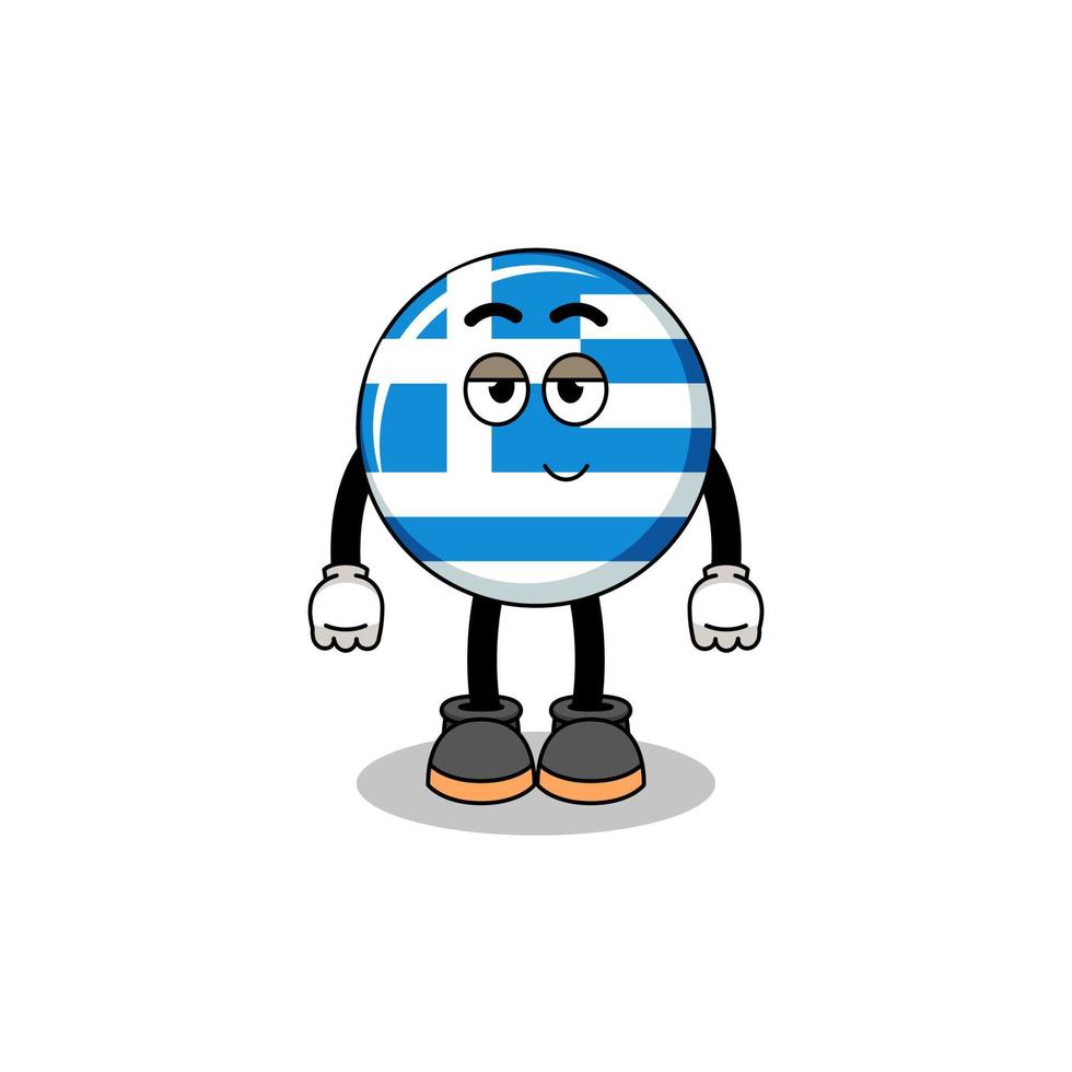 greece flag cartoon couple with shy pose vector