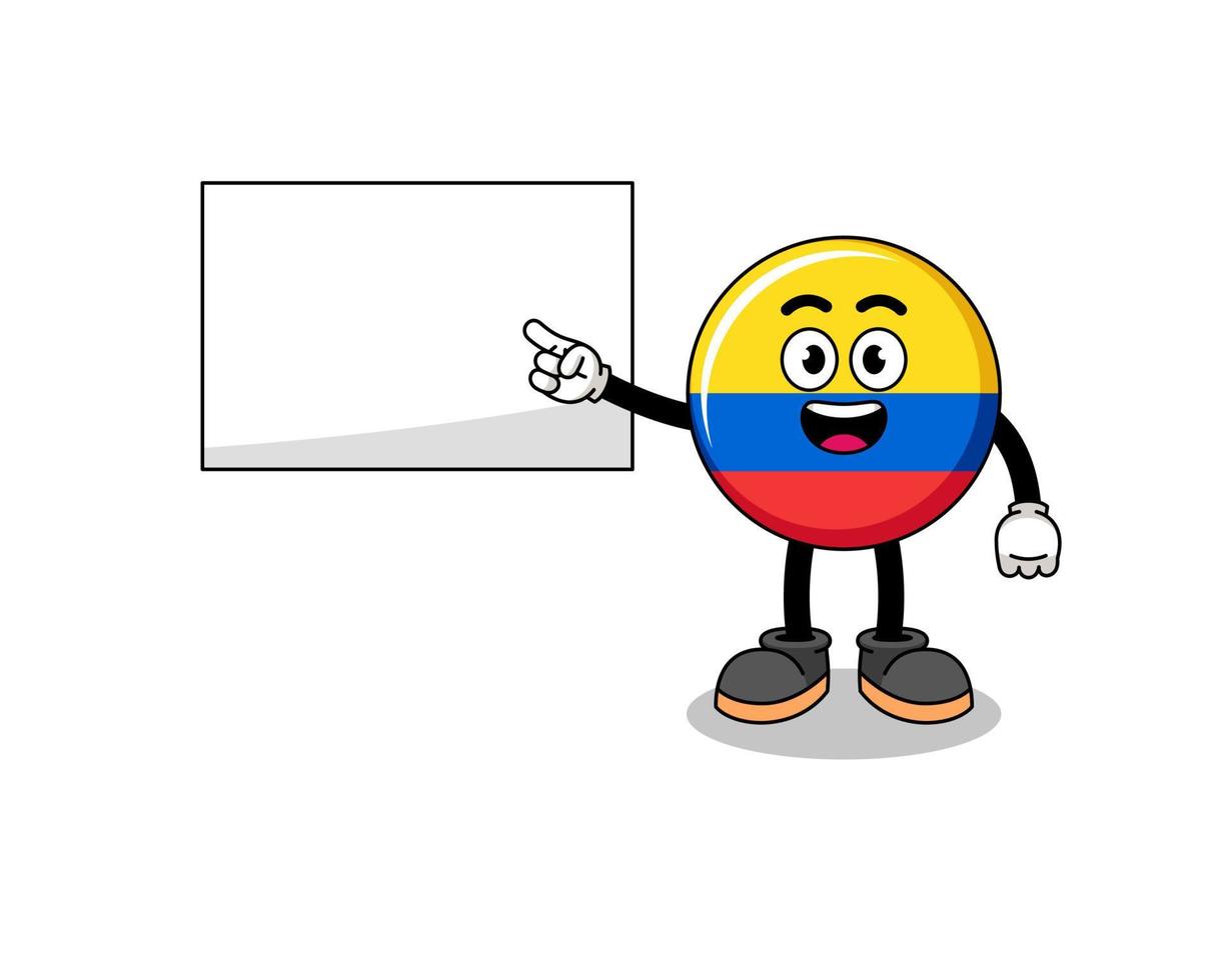 ilustración de la bandera de colombia haciendo una presentación vector