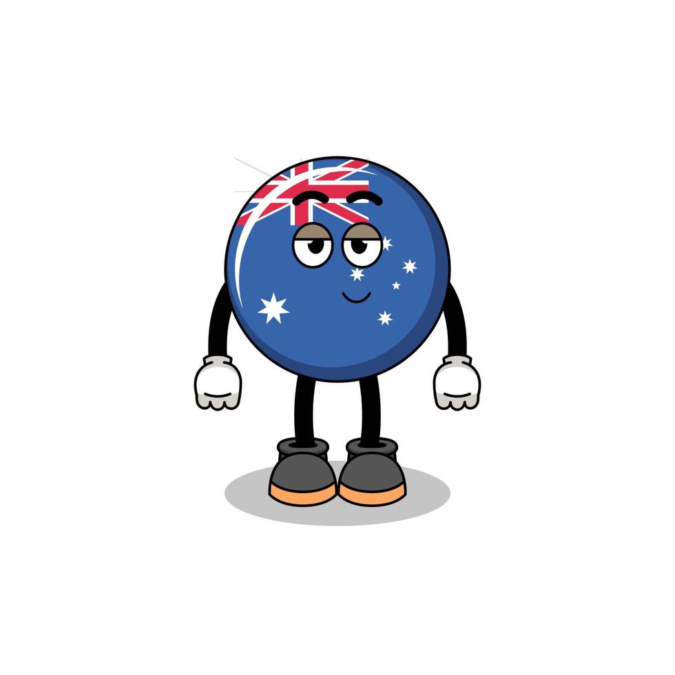 australia flag cartoon couple with shy pose vector