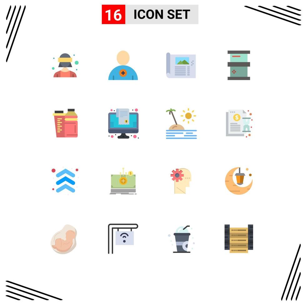 16 Creative Icons Modern Signs and Symbols of drink hazardous paper chemistry biochemistry Editable Pack of Creative Vector Design Elements