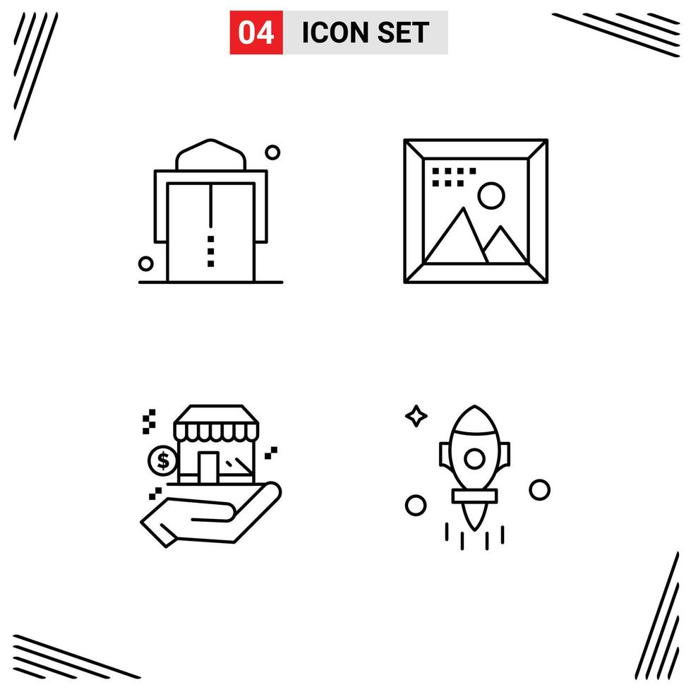 Universal Icon Symbols Group of 4 Modern Filledline Flat Colors of belt safe coding picture dollar Editable Vector Design Elements