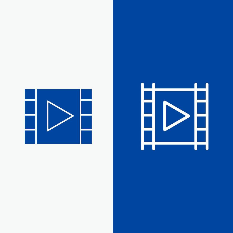 Media Media Player Multimedia Player Stream Line and Glyph Solid icon Blue banner Line and Glyph Solid icon Blue banner vector