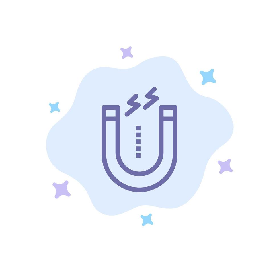 Magnet Attract Attracting Tool Blue Icon on Abstract Cloud Background vector