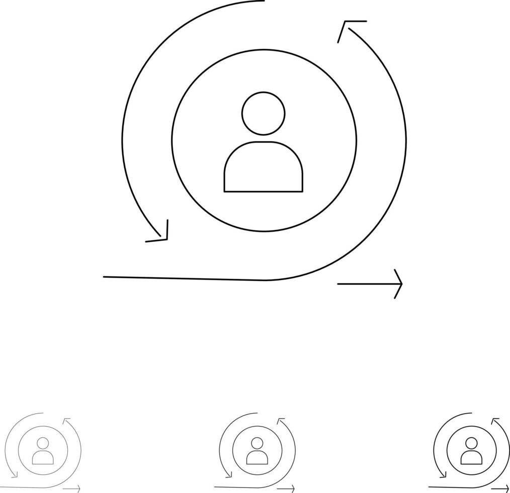 Returning Visitor Returning Visitor Digital Bold and thin black line icon set vector