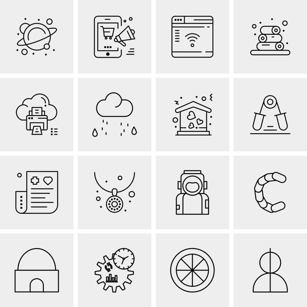 16 Universal Business Icons Vector Creative Icon Illustration to use in web and Mobile Related project