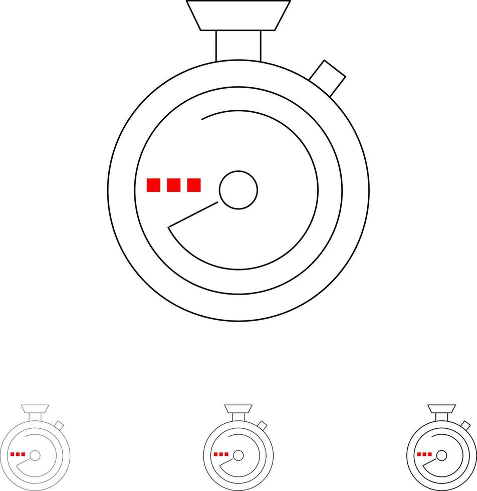 Browse Compass Navigation Location Bold and thin black line icon set vector