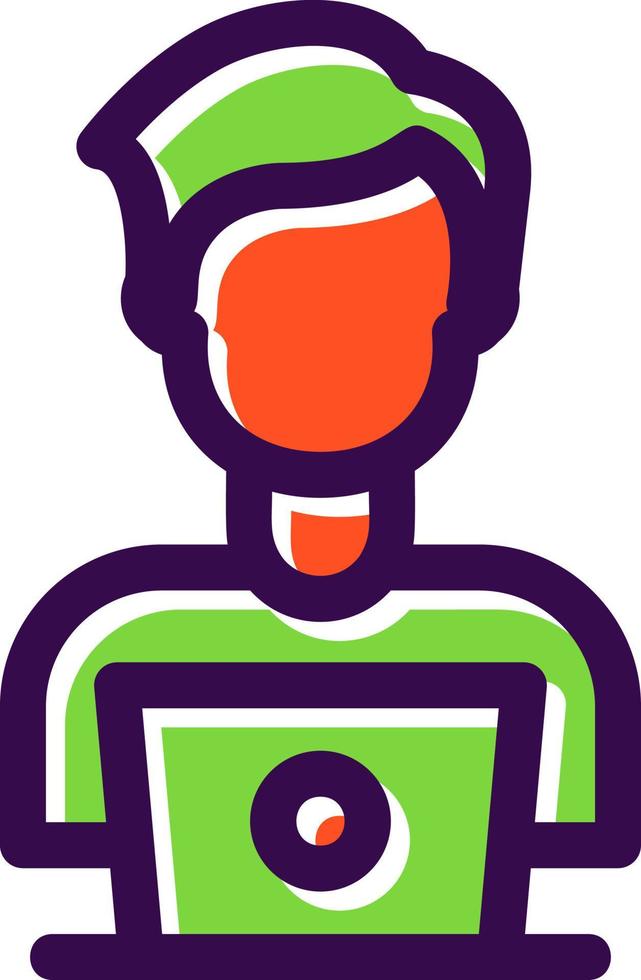Meeting on Laptop Vector Icon Design