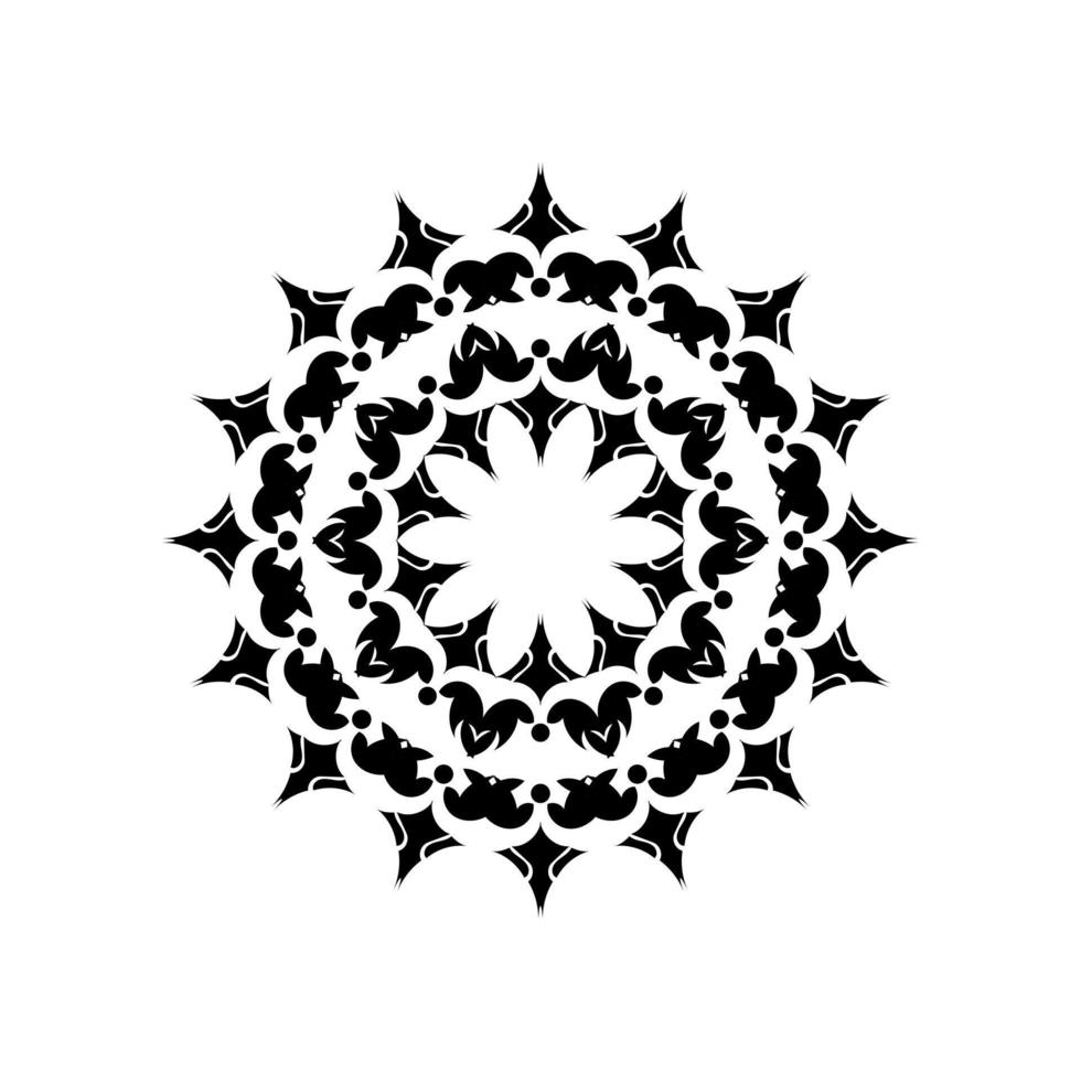 Simple Mandala Shape for Coloring. Vector Mandala. Floral. Flower. Oriental. Book Page. Outline.