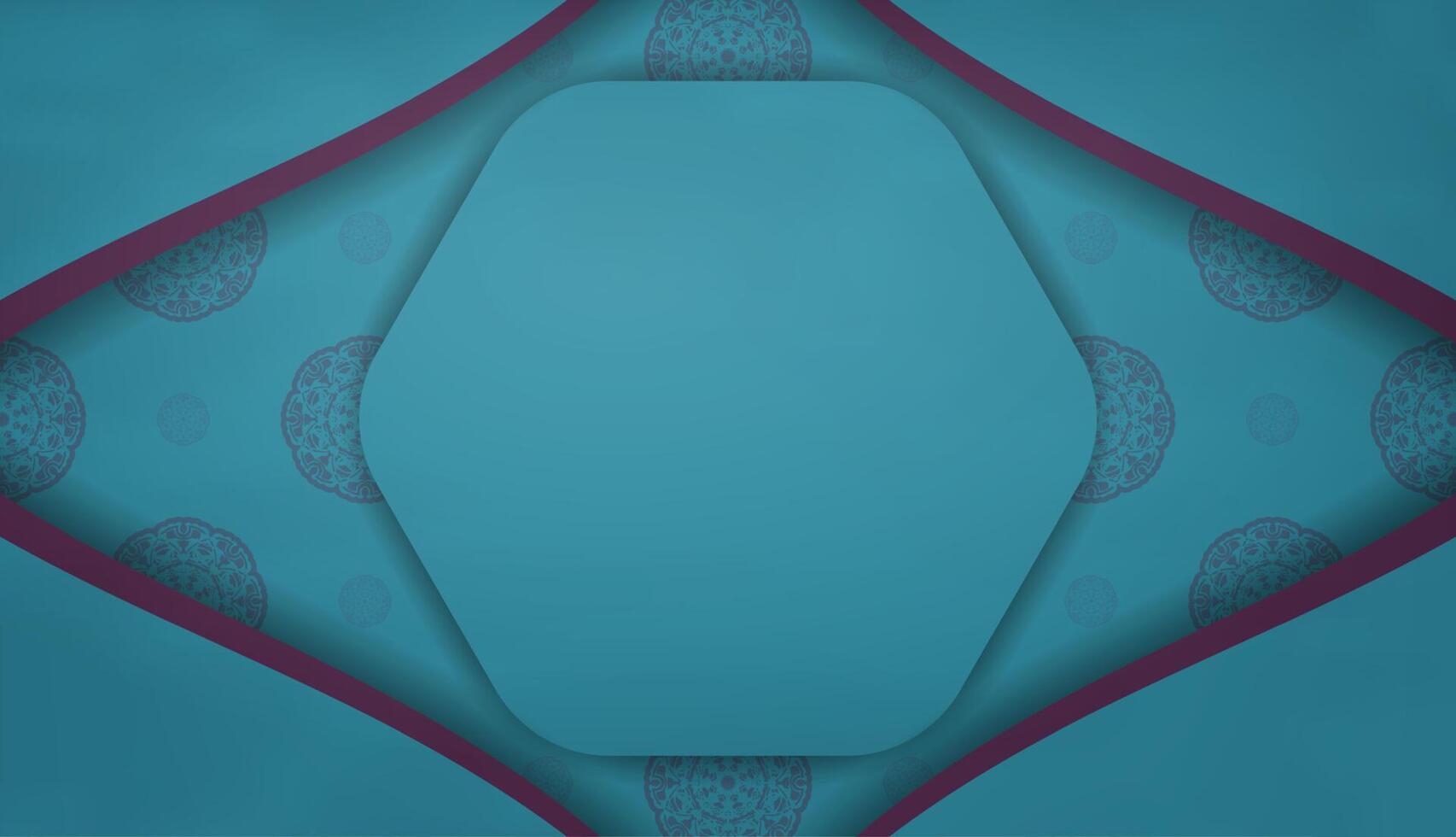 Turquoise banner with abstract purple pattern and place for text vector