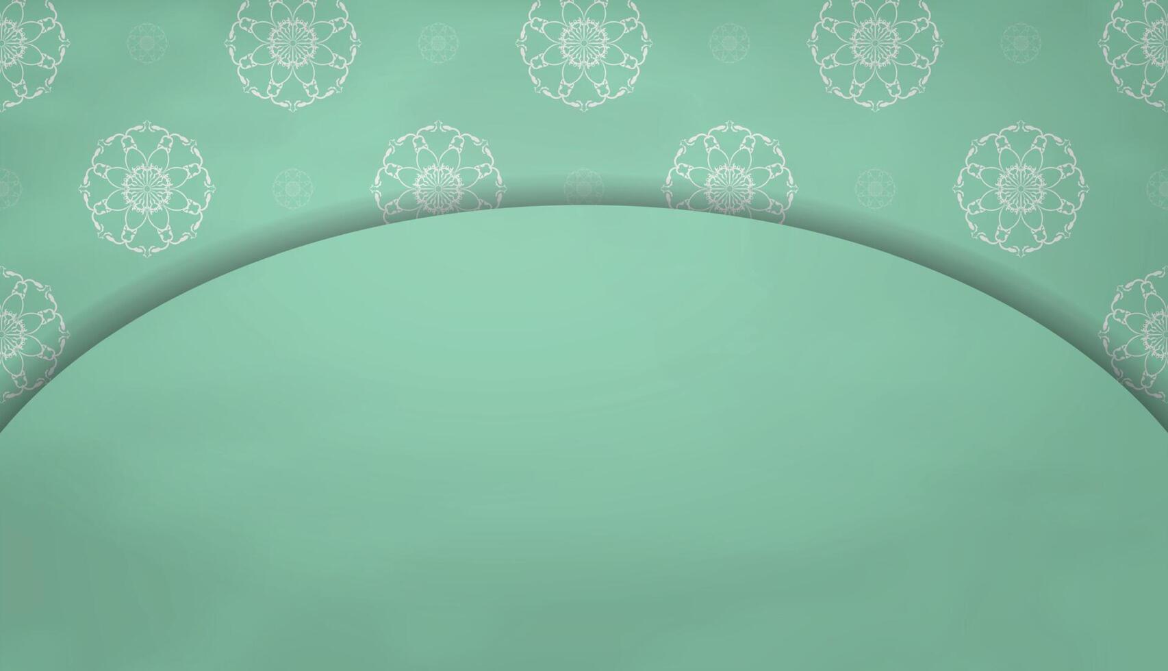 Mint colored banner with Indian white ornaments and place under your text vector