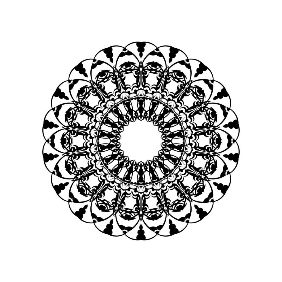 patrón circular en forma de mandala para henna, mehndi, tatuaje, decoración. adorno decorativo en estilo étnico oriental. página de libro para colorear. vector