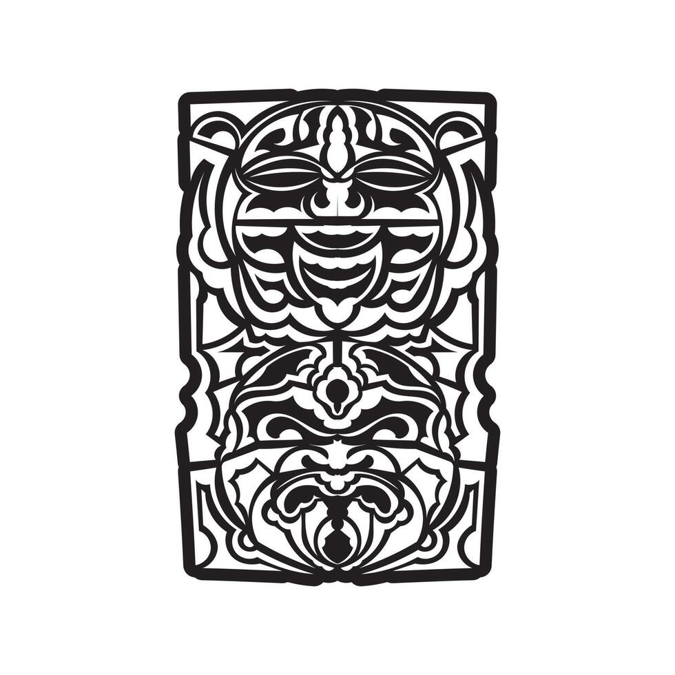 Tiki mask. Maori or polynesia pattern. Good for prints and tattoos. Isolated. Vector