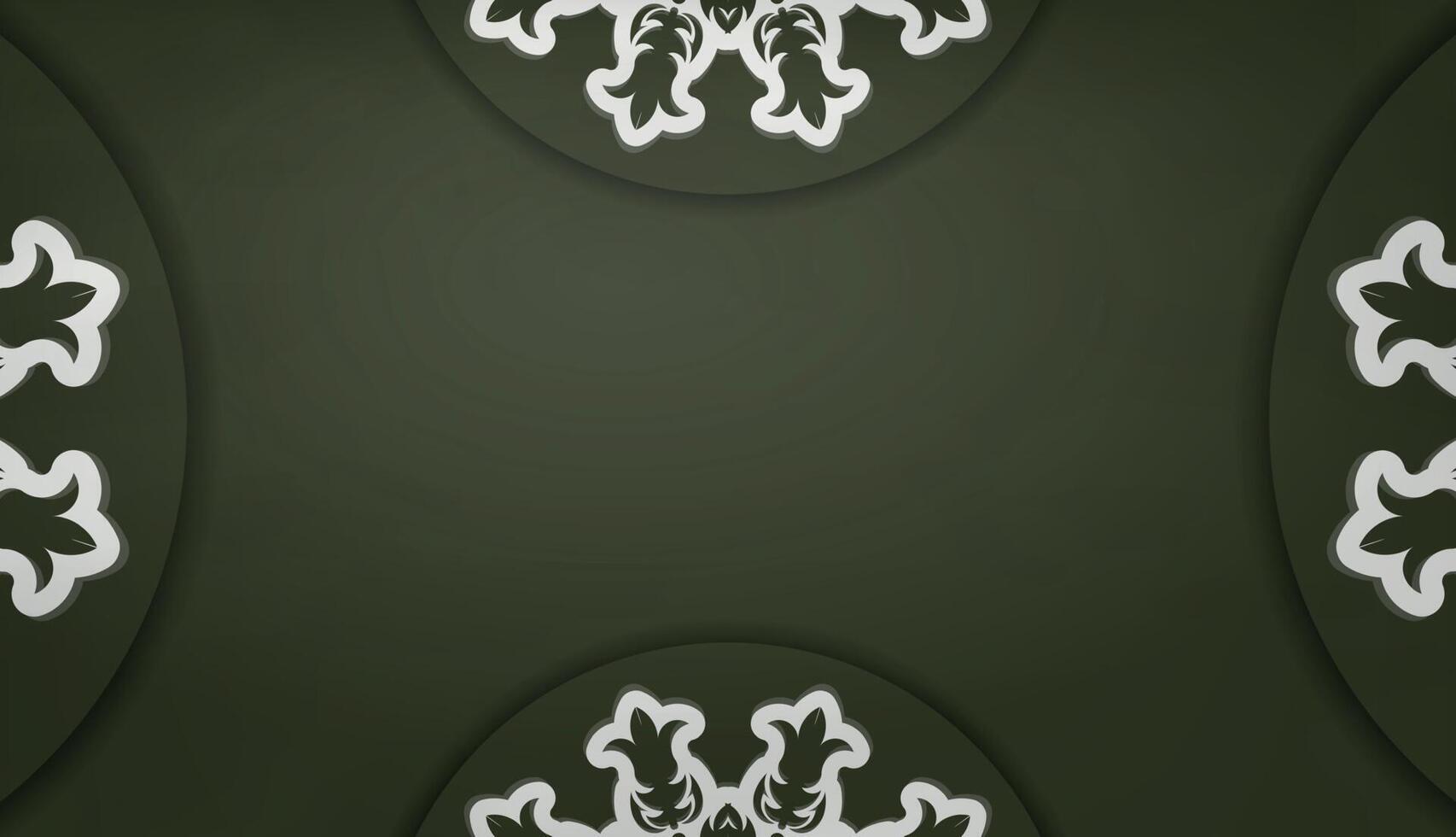 Dark green banner with Greek white ornaments for logo design vector