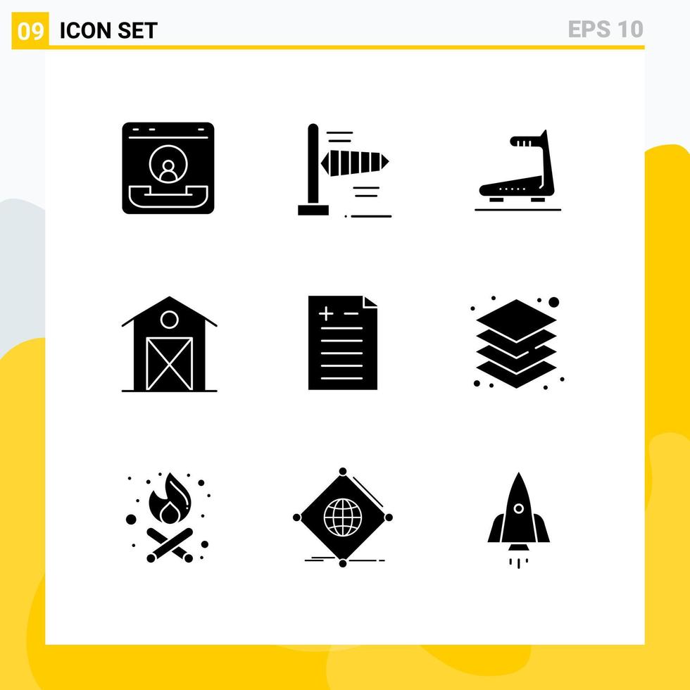 9 Creative Icons Modern Signs and Symbols of comparison house machine farm autumn Editable Vector Design Elements