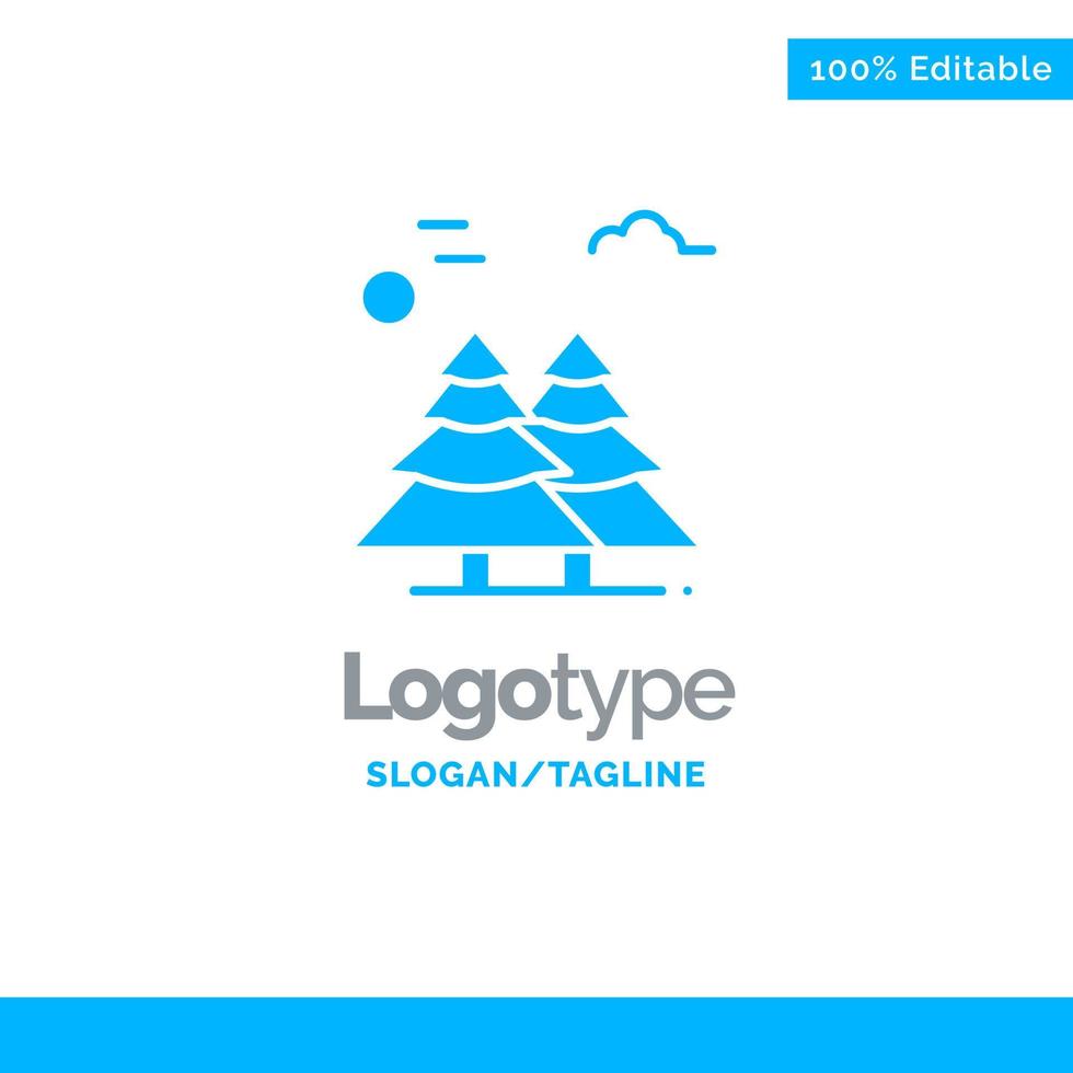 alpino ártico canadá pinos escandinavia azul sólido plantilla de logotipo lugar para el eslogan vector