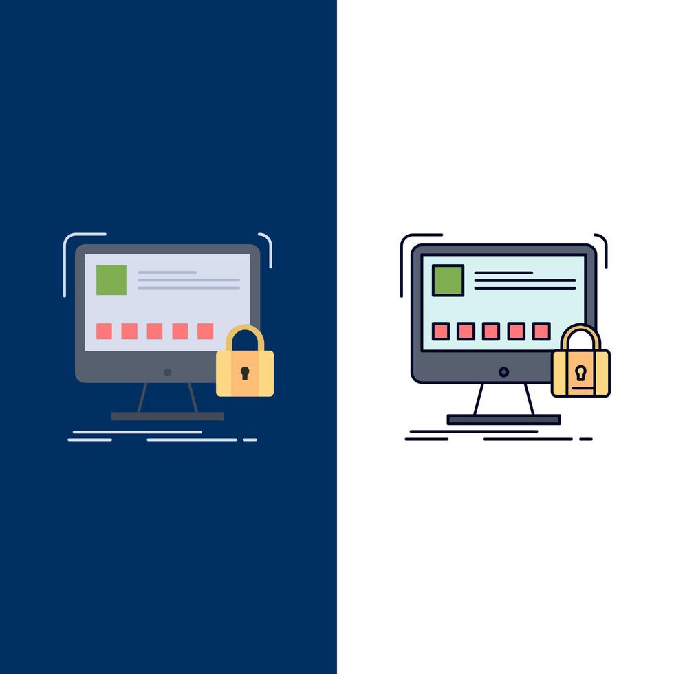 protect protection lock safety secure Flat Color Icon Vector