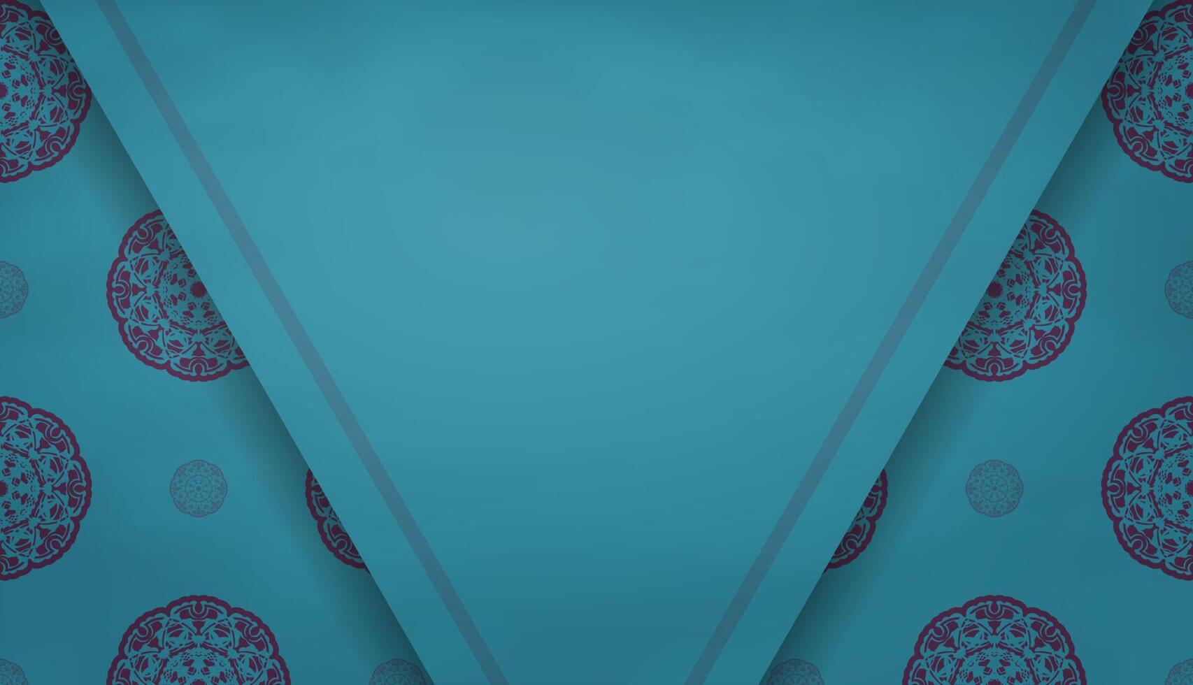 Turquoise banner with vintage purple pattern for design under your text vector