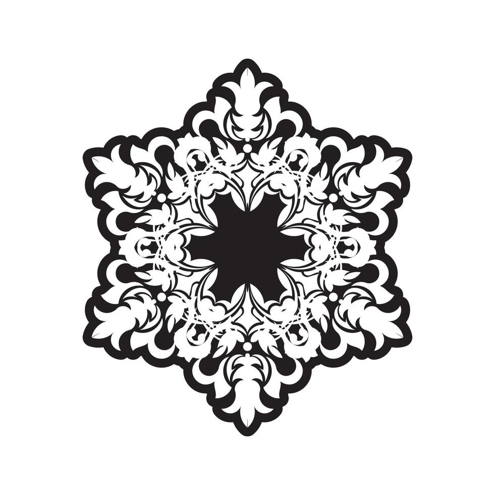 Simple Mandala Shape for Coloring. Vector Mandala. Floral. Flower. Oriental. Book Page. Outline.