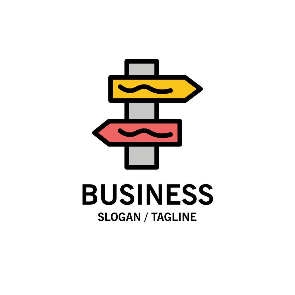 Index Navigation Road Business Logo Template Flat Color vector