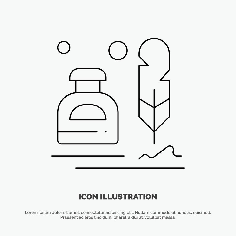 Ink Erite Fur Letter Office Line Icon Vector 15790054 Vector Art At 