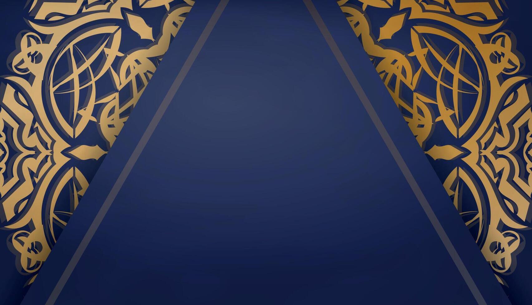 Dark blue banner with Greek gold ornaments and space for your logo or text vector