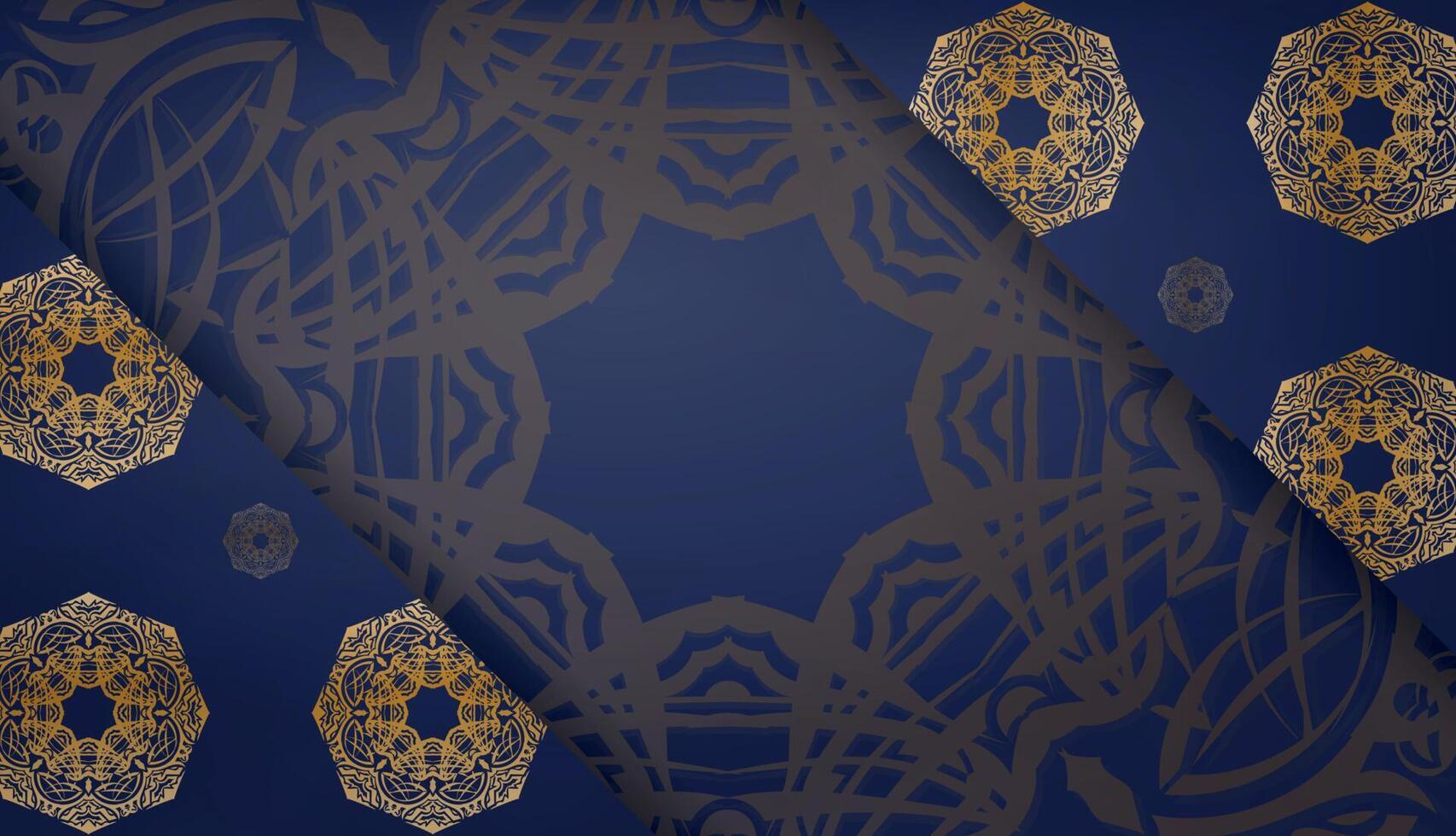 Dark blue background with Greek gold ornaments and place under your text vector