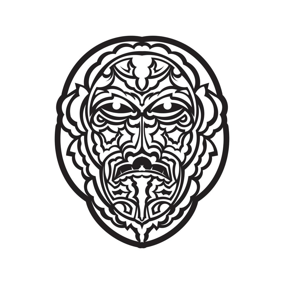 ilustración adornada con motivos. cráneo de tatuaje tribal. vector